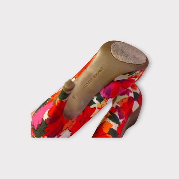 Colorful Floral Peep Toe Heels – Audrey Brooke | Size 8M - Picture 3 of 6